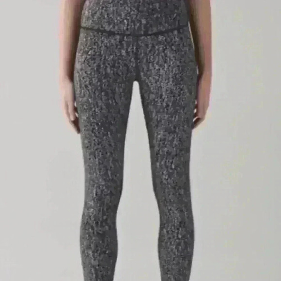 lululemon athletica Pants - Lululemon Wunder Under cropped black and white marbled leggings size 2